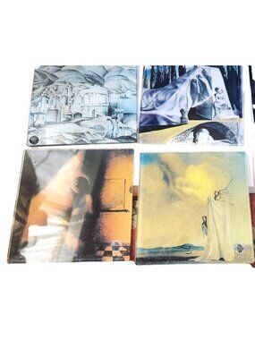 Coasters Glass  Salvador Dali's Artwork Graphics  4 " x  4 "  Set of 4  Rubber F